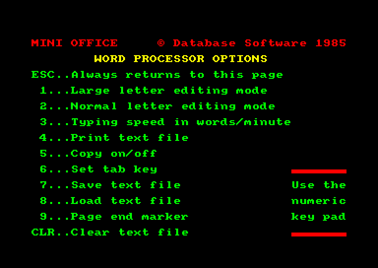 mini office © database software (1985)