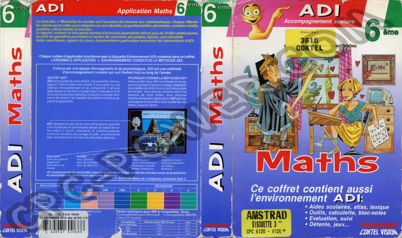 Avoir Images Adi Mathematiques 6eme C Coktel Vision 1991 dernière par