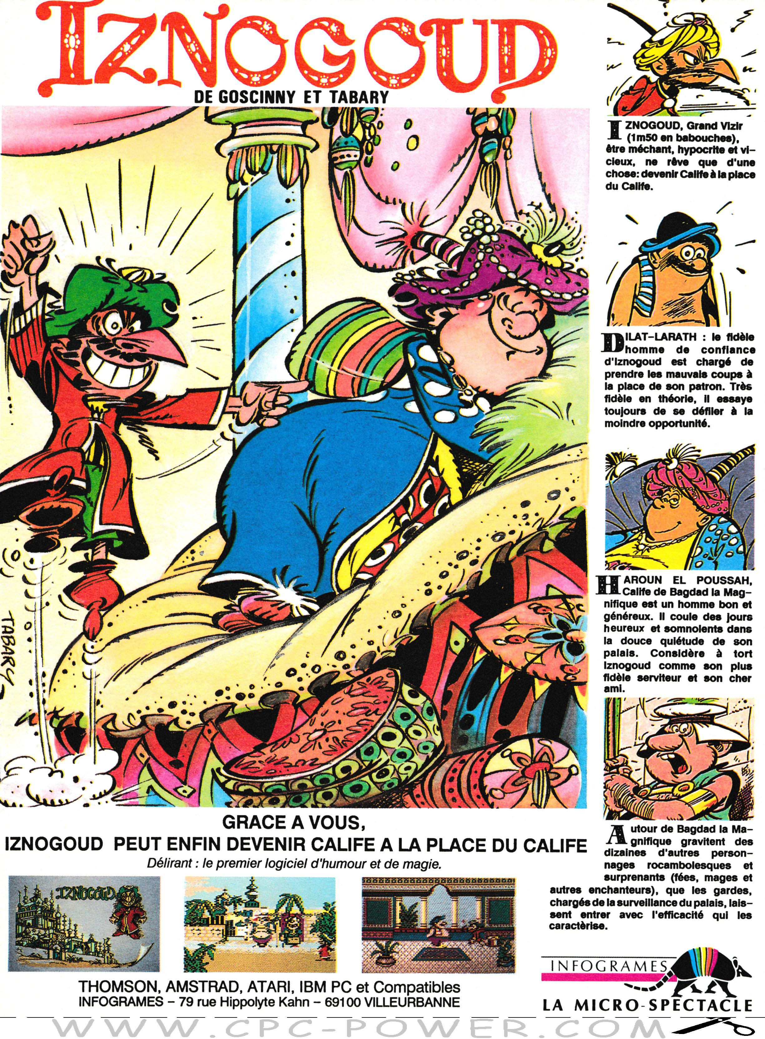 Téléchargement gratuit Images Iznogoud C Infogrames 1987 actualisé salutations